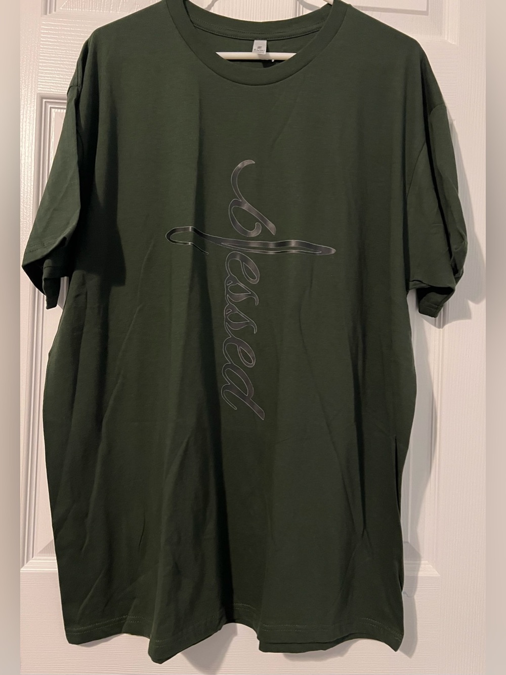 Blessed Men’s Graphic Crew Neck T-Shirt - Dark Green NWOT